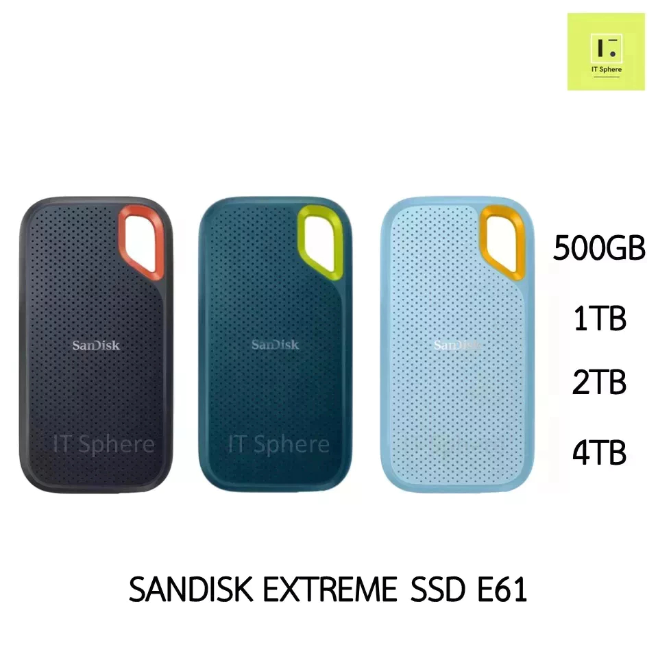[ศูนย์ไทย ประกัน 5 ปี] SanDisk Extreme Portable SSD E61 500GB 1TB 2TB 4TB ฮาร์ดดิสก์พกพา harddisk พก