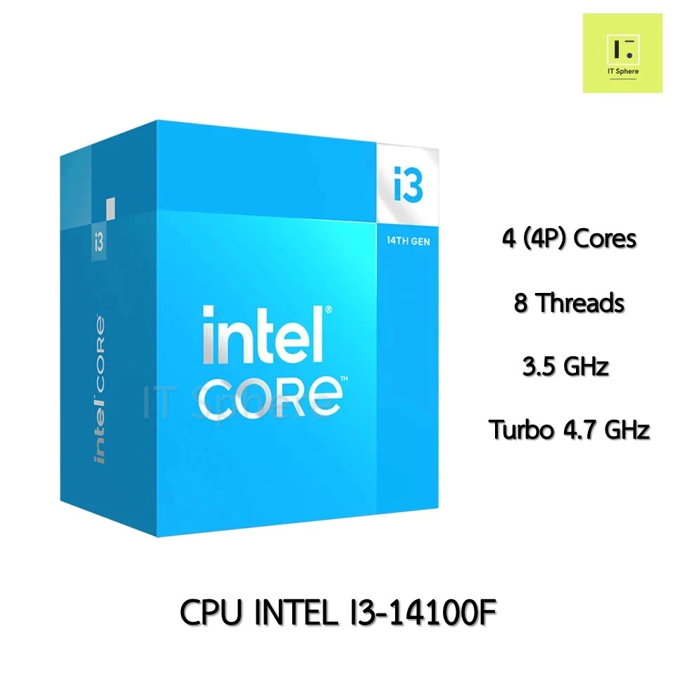 [ศูนย์ไทย มือ1] CPU INTEL I3-14100F LGA1700 LGA 1700 i3 14100F 13100 F มือ1 (NEXT) NEXT processor ge