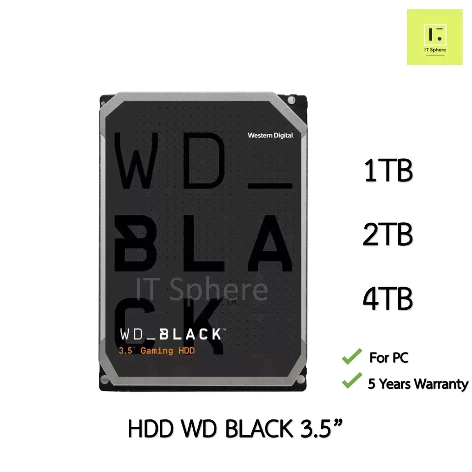 [ HDD for PC ] WD BLACK 3.5” สำหรับ คอมพิวเตอร์ 1TB 2TB 4TB 7200 7400rpm 3.5 นิ้ว  3.5นิ้ว ฮาร์ดดิส 