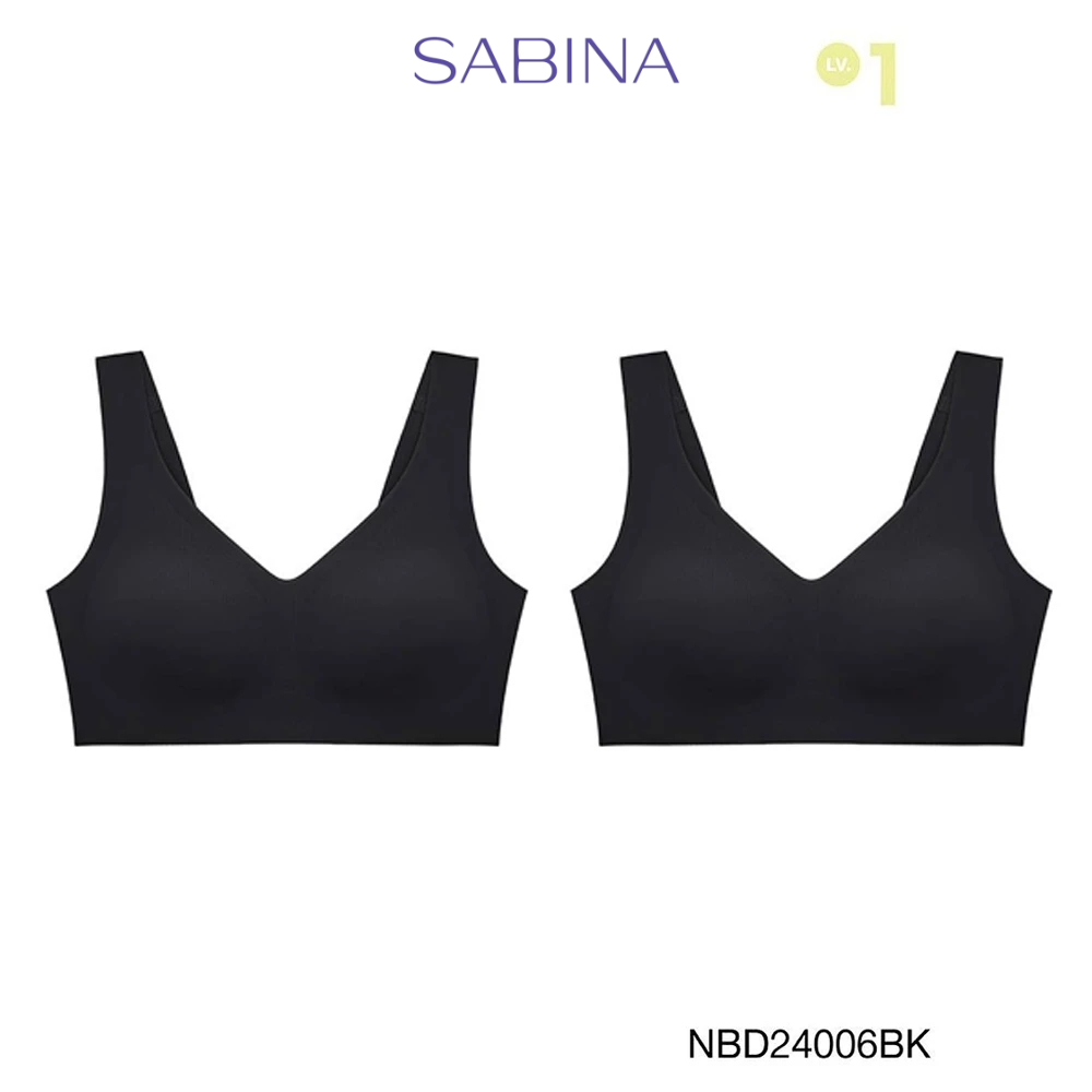 Sabina เสื้อชั้นใน (Set 2 ชิ้น) [Online Exclusive]Perfect Bra Level 1 เสื้อชั้นใน ไร้โครง รหัส NBD24006BK - สีดำ