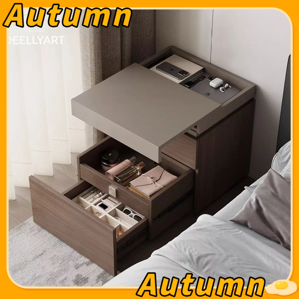 🍁Autumn-ตู้เก็บของอเนกประสงค์ทำจากไม้เนื้อแข็ง มีช่องลับซ่อนอยู่ สามารถใช้เป็นโต๊ะข้างเตียงหรือตู้เซฟได้