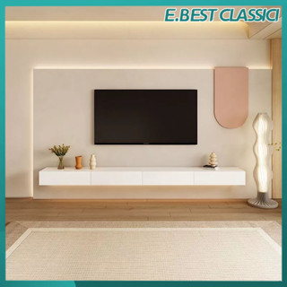 E.BEST ตู้วางทีวีสไตล์ครีมแขวนห้องนั่งเล่นลอยน้ำหรูหราและเรี…