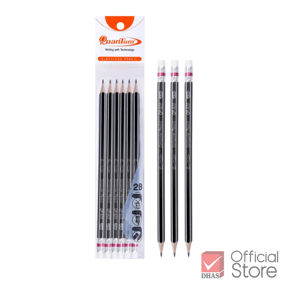 Quantum ดินสอ ดินสอดำ 2B QP910 และ QP920 จำนวน 6 แท่ง — صورة 5