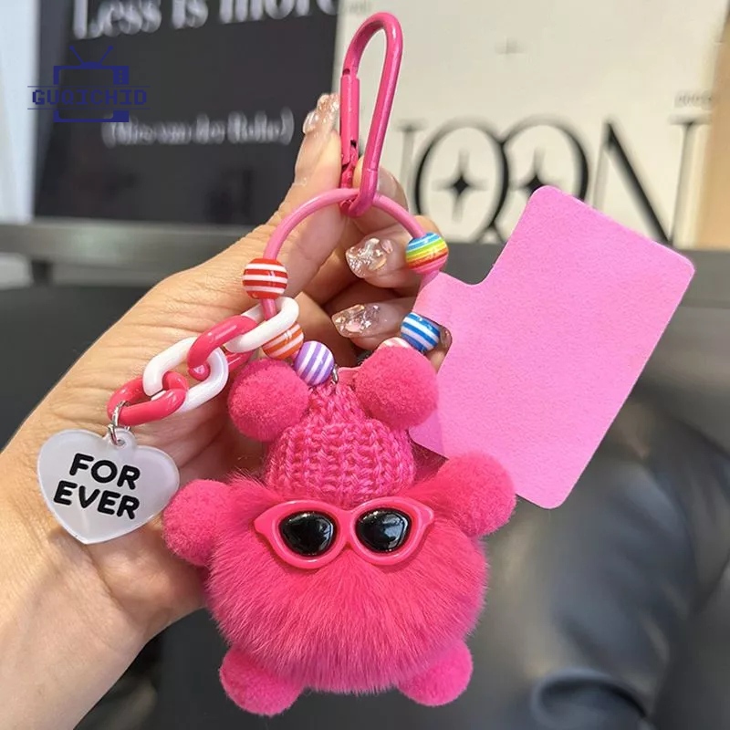 พวงกุญแจ พวงกุญแจ จี้ห้อยกระเป๋าสัตว์ประหลาดอัดก้อนน้อยโทรศัพท์มือถือห้อยโซ่จี้ตุ๊กตาการ์ตูนจี้กระเป๋าน่ารัก โซ่โทรศัพท