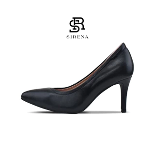 SIRENA รองเท้าหนังแท้ ส้น 3 นิ้ว รุ่น CINDERELLA สีดำ | รองเท้าคัทชูผู้หญิง