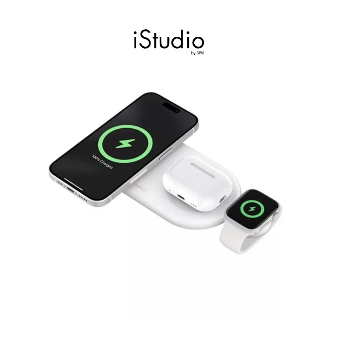 Belkin แท่นชาร์จไร้สาย BOOST CHARGE Qi2 3-in-1 Wireless Charging Pad 15W