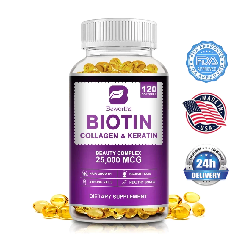 Biotin Collagen 25000mg เสริมผม เล็บ ผิวหนัง มัลติวิตามิน