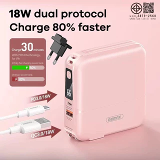 Remax RPP-20 15000mAh แบตสำรอง W1501 ของแท้ รับประกันฟรีสติกเกอร์ปลั๊กและแบตพร้อมสายชาร์จในตัวเดียว