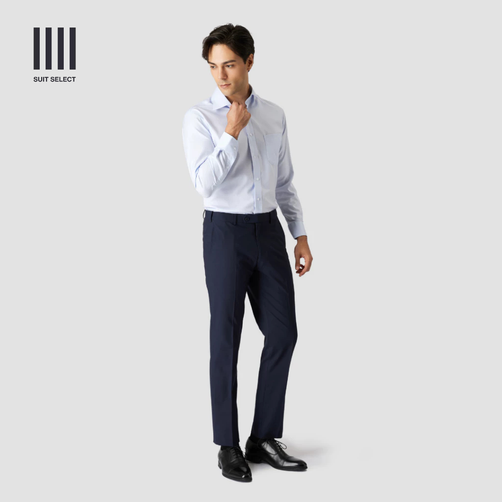 SUIT SELECT Shower Clean New Zealand Wool Pants (Navy) กางเกงสีน้ำเงิน ซักเครื่องได้