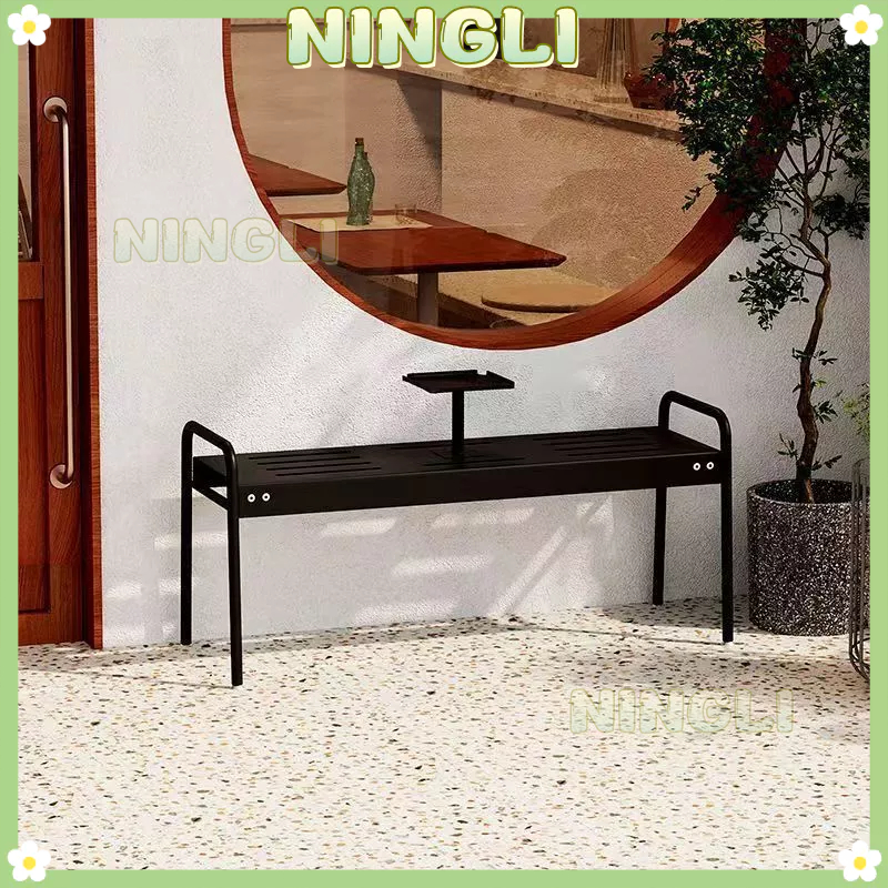 NINGLI-ม้านั่งกลางแจ้ง ม้านั่งในสวนสาธารณะ เก้าอี้เหล็กดัดคู่ ใช้งานกลางแจ้งได้แม้ฝนตก กันน้ำและทนแดด