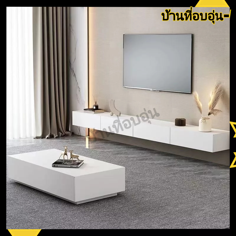 「COD」ตู้ทีวี ตู้ทีวีติดผนังสำหรับห้องนั่งเล่นสไตล์ใหม่ 240cm ความยาว