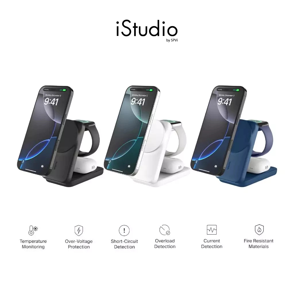 Belkin WIZTH036/037 แท่นชาร์จไร้สาย 3-in-1 เทคโนโลยี Qi2 ชาร์จเร็ว 25W ระบายความร้อน ChillBoost