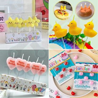 🧲COD เทียนวันเกิดน่ารัก เทียนวันเกิดดาวA 5ชิ้น/ชุด เทียนแฟนซ…
