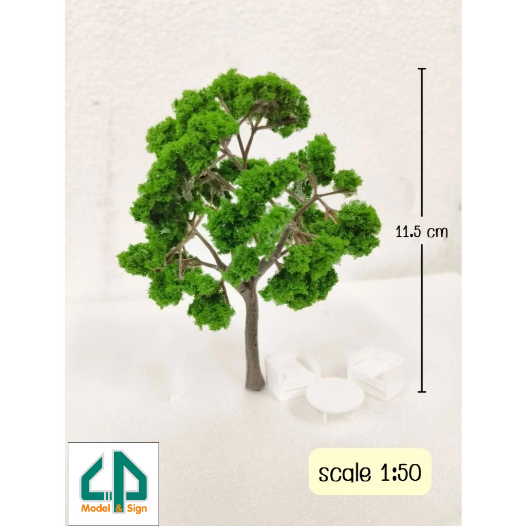 โมเดลต้นไม้จิ๋ว scale 1:50 ขนาดสูงประมาณ 12-15ซม. คละเเบบ