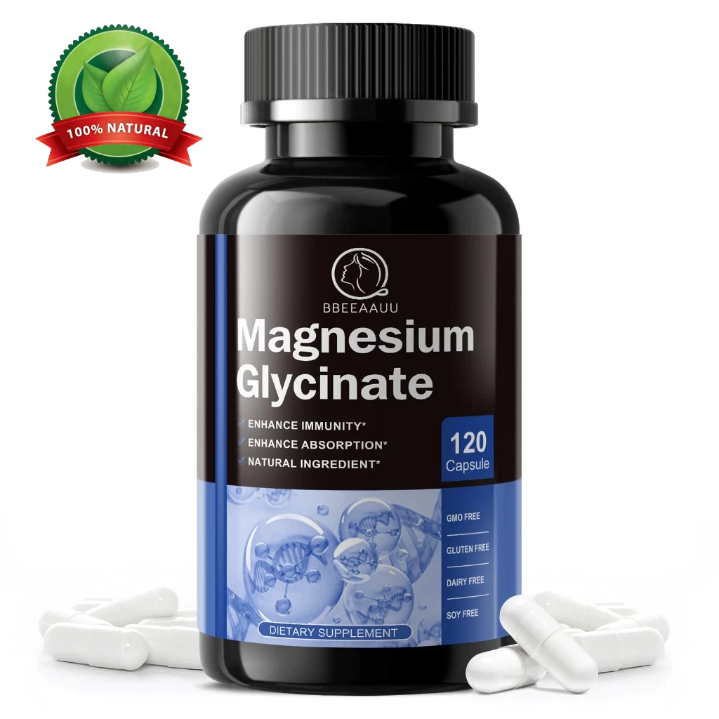 Magnesium Glycinate 200mg 120pc ；Vitamin D ；Vitamin B6 บรรเทาอาการปวดขา คุณภาพการนอนหลับ สุขภาพหัวใจ✨