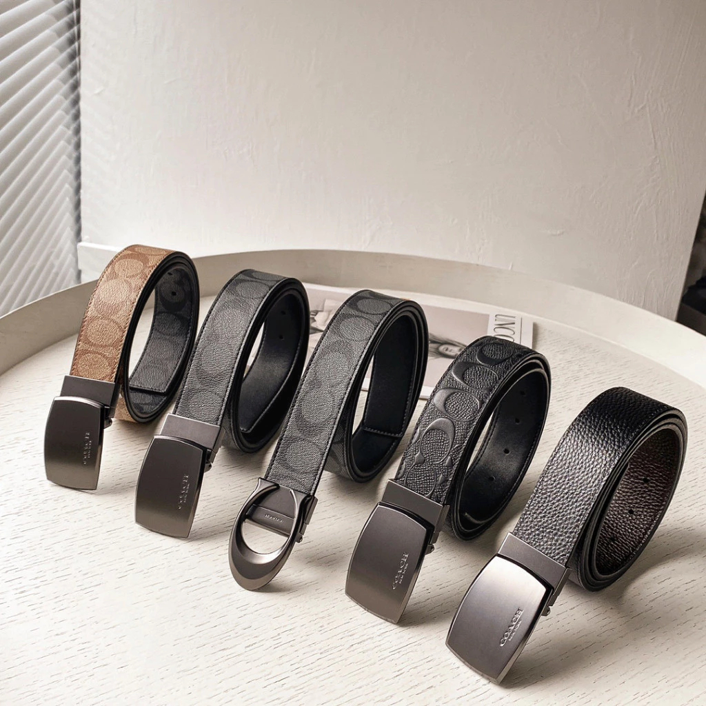 Men Reversible Belt F55157 F64824 F64840 เข็มขัดแบบกลับด้าน เข็มขัดชายสุดชิค หัวหมุน ตัดฟรี มม U14R3