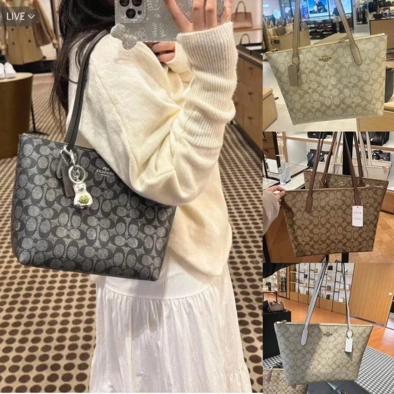Fiona Zip Tote Bag  CW396 กระเป๋าสะพายข้าง กระเป๋าผู้หญิง กระเป๋าถือ  H62G3T73
