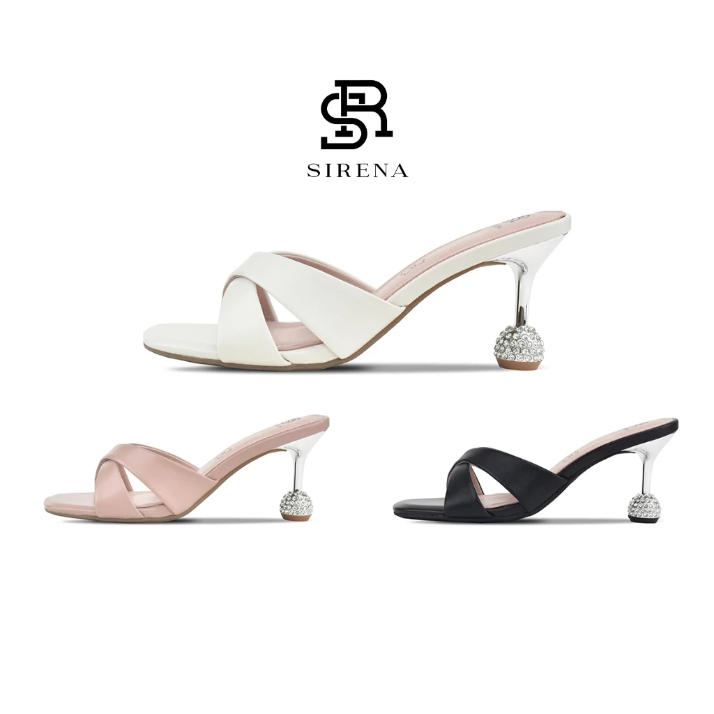 SIRENA รองเท้าหนังแท้ ส้น 3 นิ้ว รุ่น NIKKI | รองเท้าแตะส้นสูง