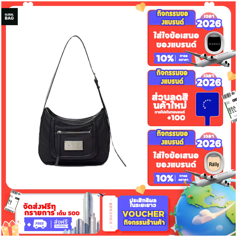 【MATIN KIM】 NYLON POCKET BAG กระเป๋ารถจักรยานยนต์ไนลอน กระเป๋าเกาหลี กระเป๋าถือ