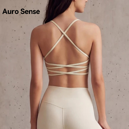 Auro Sense สปอร์ตบรา หลังไขว้ ดีไซน์โชว์หลัง ผ้านุ่ม แห้งไว ระบายอากาศดี มี 4 สี ส่งไวจากไทย