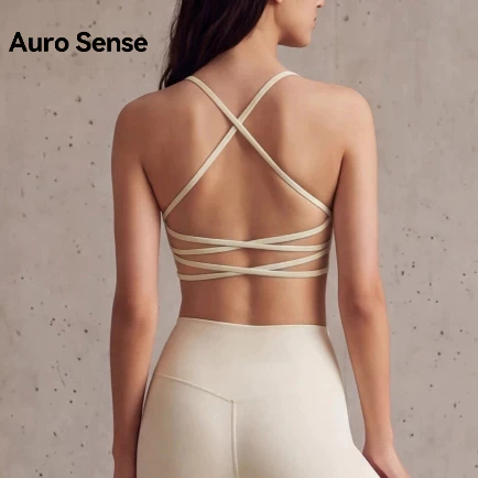 Auro Sense สปอร์ตบรา หลังไขว้ ดีไซน์โชว์หลัง ผ้านุ่ม แห้งไว ระบายอากาศดี มี 4 สี ส่งไวจากไทย