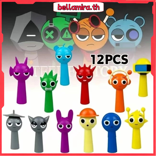 【24H COD】12 ชิ้น Sprunki Incredibox ตุ๊กตาขยับท่าได้ โมเดลทำมือ ของเล่นสะสม ตัวละครเกม ของขวัญวันเกิดคริสต์มาส