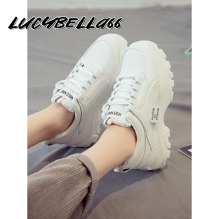 LucyBella รองเท้าผ้าใบ 3 สีให้เลือก ด้านล่างนุ่ม รองเท้าผ้าใบผู้หญิง PU ผู้หญิง รองเท้า 7011