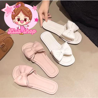รองเท้าแฟชั่น แต่งโบว์น่ารัก แบบสวม พื้นกันลื่น สินค้าพร้อมส่งจากไทย T381