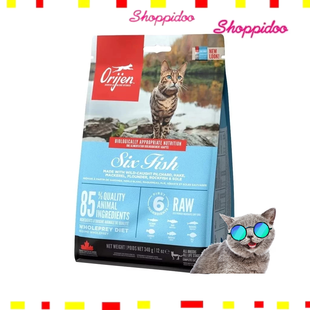 (1.8kg) Orijen Six fish โอริเจน อาหารแมว สูตรปลา 6 ชนิด (อาหารแมว Cat แมวโต)