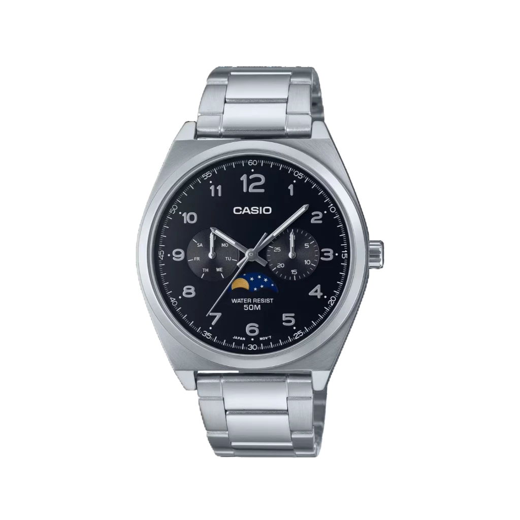Casio นาฬิกาข้อมือผู้ชาย รุ่น MTP-M300D-1AVDF Moonphase Men's Watch