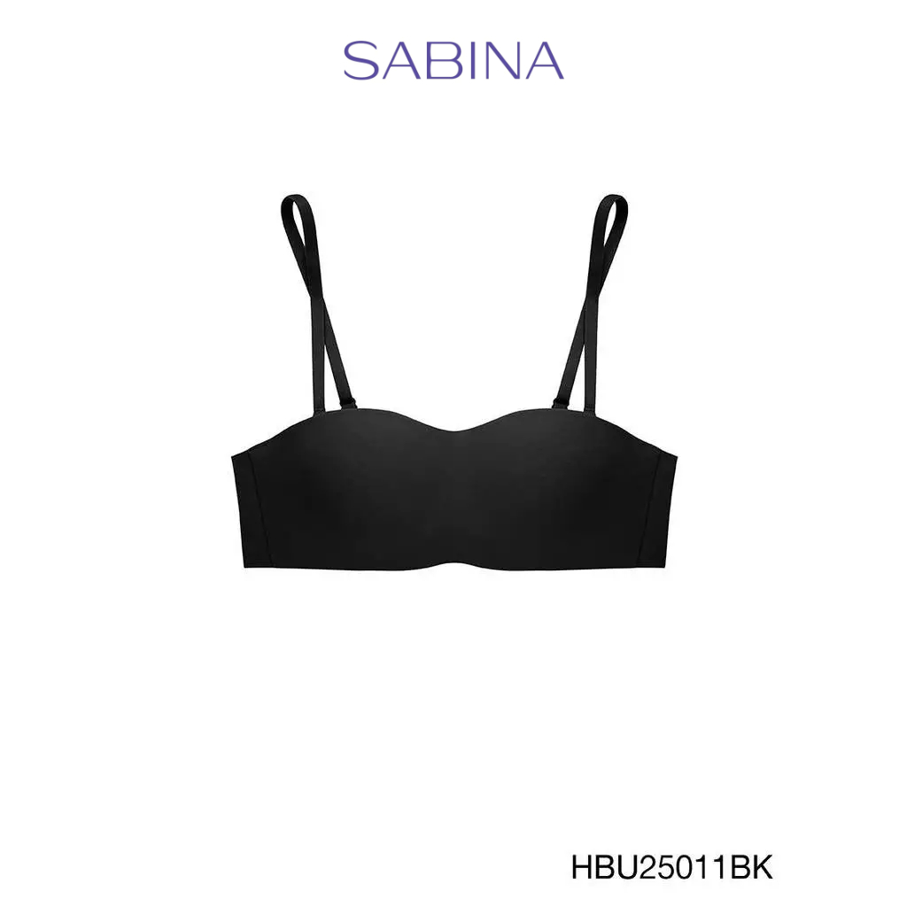 Sabina Habpy Pretty Perfect Level 1 เสื้อชั้นใน เกาะอก  ไร้โครง รหัส HBU25011BK - สีดำ