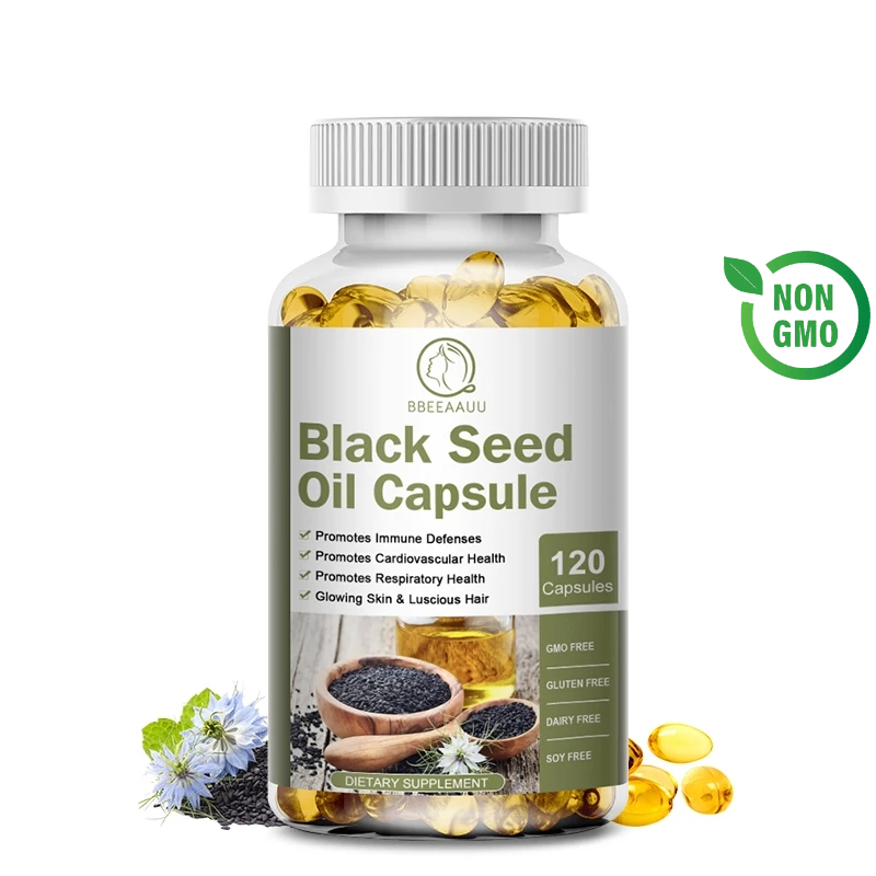 Premium Black Seed Oil 1000MG ซอฟท์เจลน้ำมันเมล็ดสีดำ 120Softgels – Powered by 5X Thymoquinone for Whole-Body Wellness