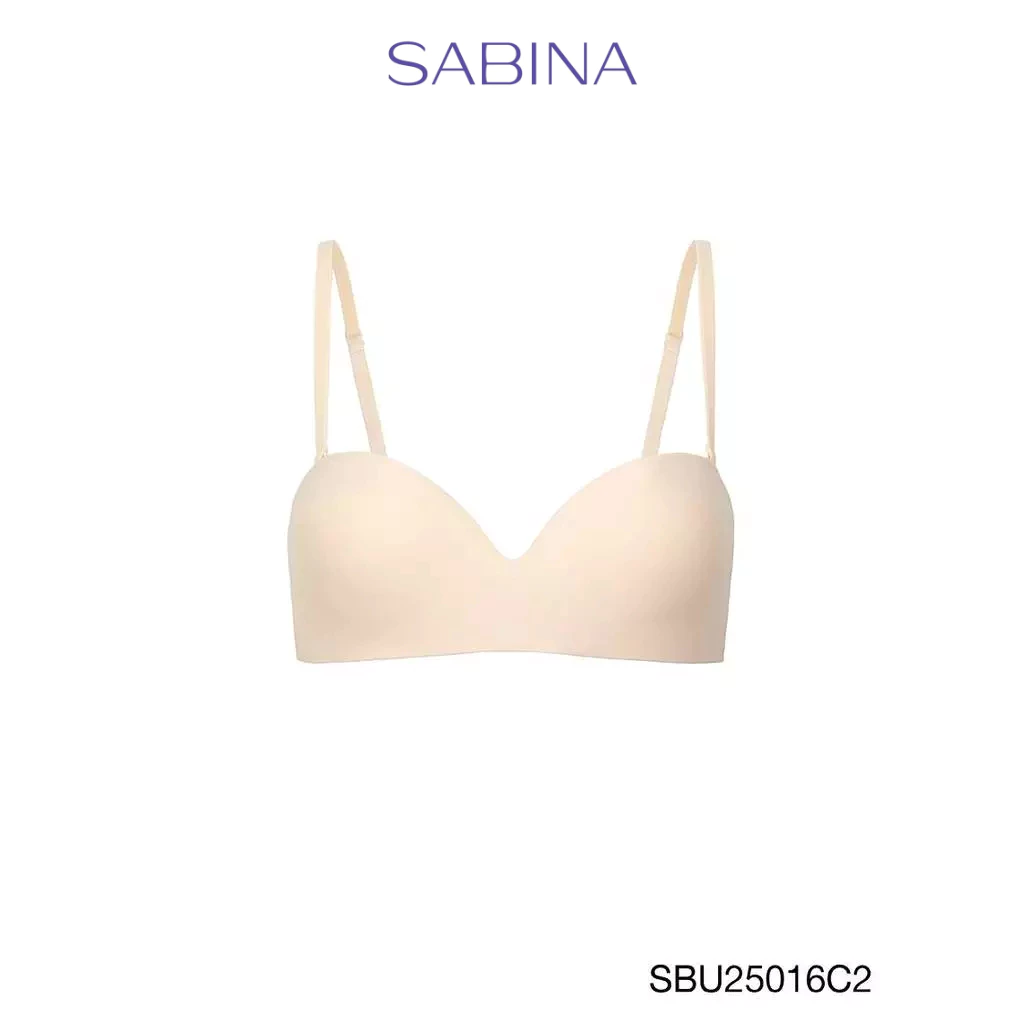 Sabina Pretty Perfect Level 1 เสื้อชั้นใน เกาะอก ไร้โครง รหัส SBU25016C2 - สีเนื้ออ่อน