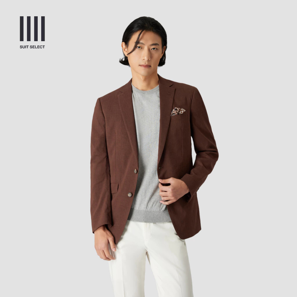 SUIT SELECT Solotex Linen Jacket (Brown) เสื้อเจ็คเก๊ตลินินสีน้ำตาล