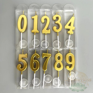 🎉พร้อมส่งในไทย🎉เทียนตัวเลข(0-9) เทียนสีทอง เทียน ราคาถูกที่ส…