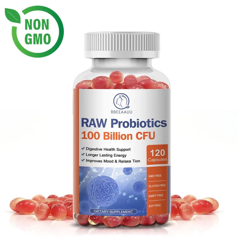 BBEEAAUU RAW Probiotics – โปรไบโอติกส์ระดับพรีเมียม 100 พันล้าน CFU เพื่อสุขภาพลำไส้ที่แข็งแรงและสุขภาพดีขึ้น