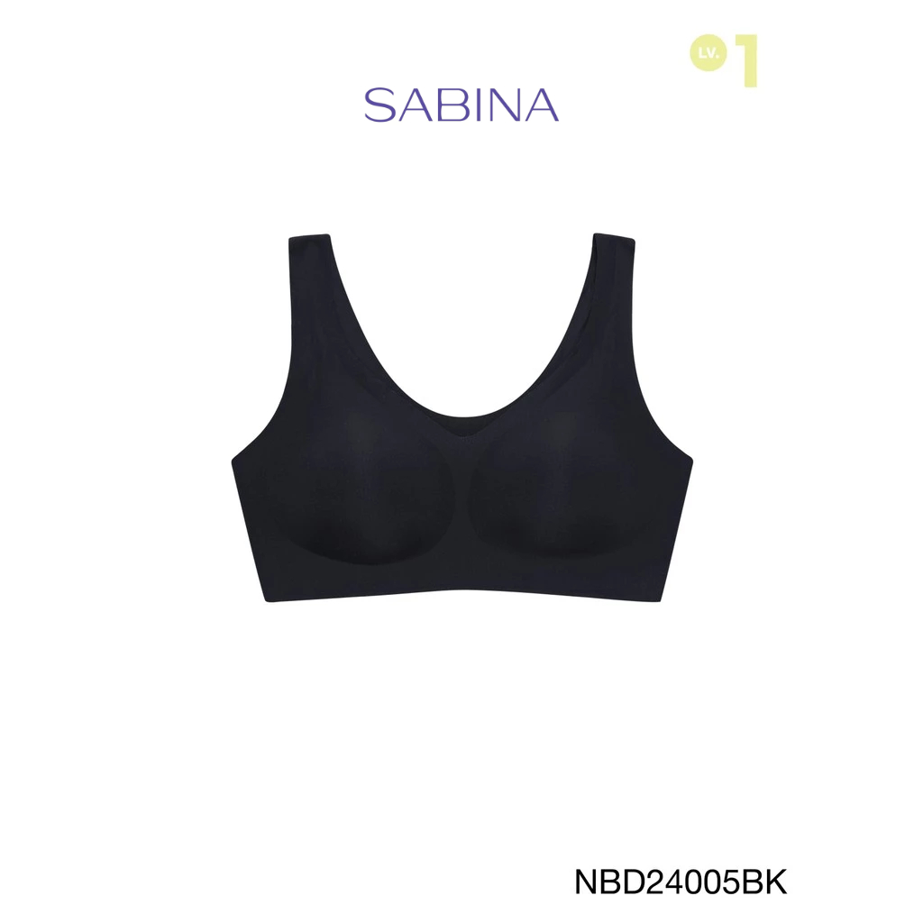 [Online Exclusive]  Sabina Perfect Bra Level 1 เสื้อชั้นใน ไร้ตะเข็บ ไร้โครง รหัส NBD24005BK - สีดำ