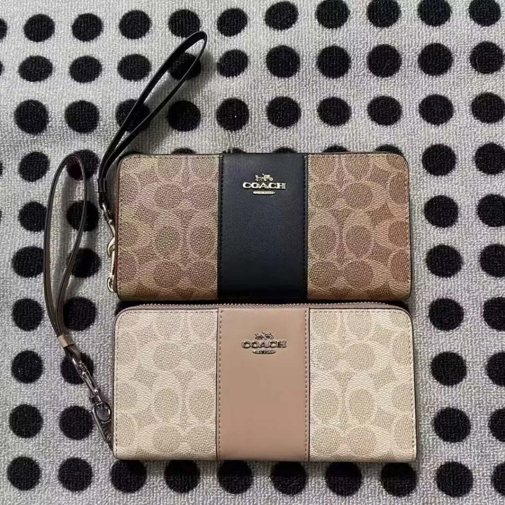 Wallet CW947 กระเป๋าสตางค์ยาว กระเป๋าสตางค์ ผู้หญิง ซิป พร้อมสายคล้องข้อมือ Y66U31E9