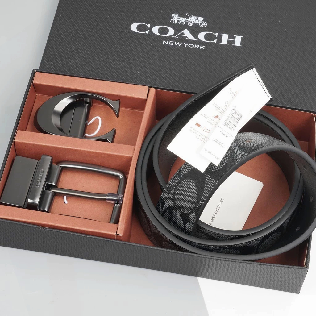 Harness Buckle Cut To Size Reversible Belt F64839 หนังผู้ชาย เข็มขัด ยาวประมาณ 120ซม K32C85Y9