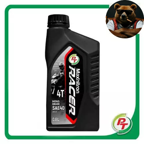 น้ำมันเครื่องมอเตอร์ไซค์ PT Maxnitron Racer 4T SAE40 สำหรับเครื่องยนต์ 4 จังหวะ