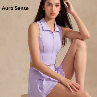 Auro Sense ชุดเซ็ตเทนนิสผู้หญิง คอปกโปโล A-Line เอวสูง ผ้ายืดหยุ่น ระบายอากาศ ใส่เล่นเทนนิส แบดมินตัน