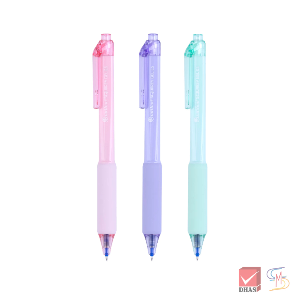 Quantum ควอนตั้ม ปากกา ปากกาเจล สแควรี 0.5 นํ้าเงิน คละสี จำนวน 1 ด้าม