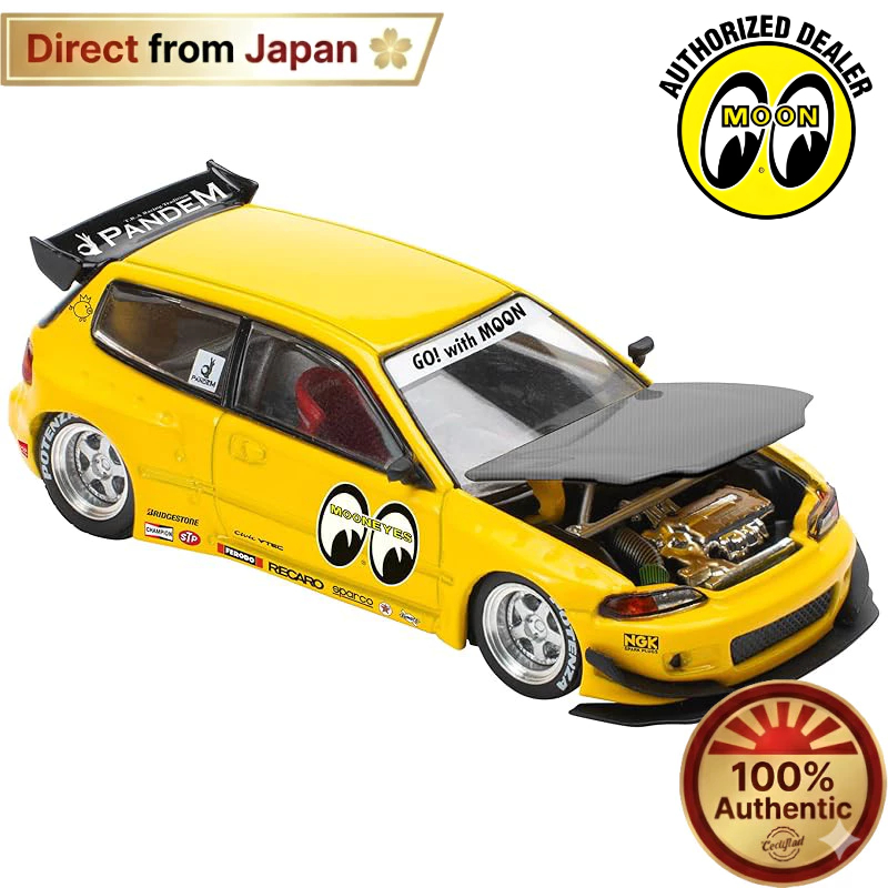 POP RACE x Enigma 1/64 Pandem Civic EG6 - Moon Eyes Model Car【Direct from Japan】100% Authentic
