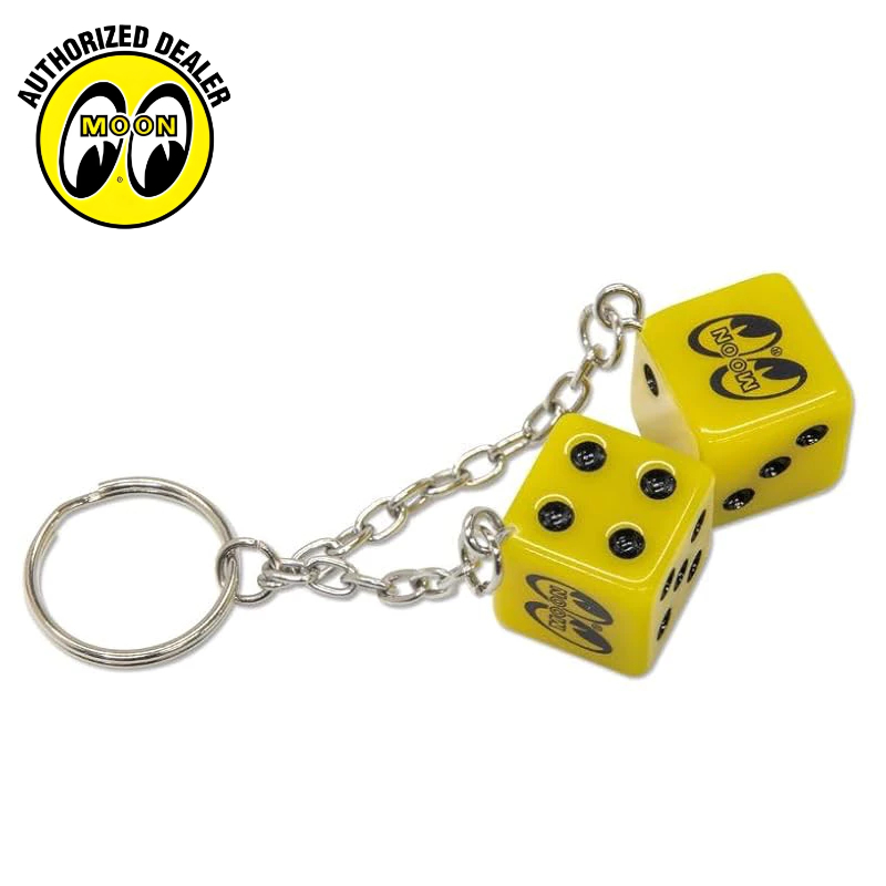 MOONEYES Twin Dice Keyring Yellow MKR187 American Goods【Direct from Japan】100% Authentic