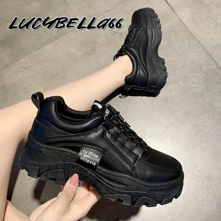 LucyBella รองเท้าผ้าใบ 3 สีให้เลือก ด้านล่างนุ่ม รองเท้าผ้าใบผู้หญิง PU ผู้หญิง รองเท้า 7011