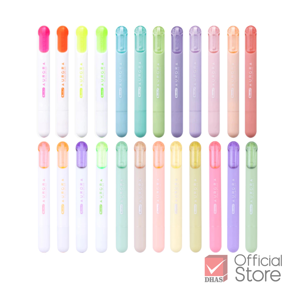 Quantum ปากกาไฮไลท์ ปากกาเน้นข้อความ ออโรร่า 24 เฉดสี จำนวน 1 ด้าม