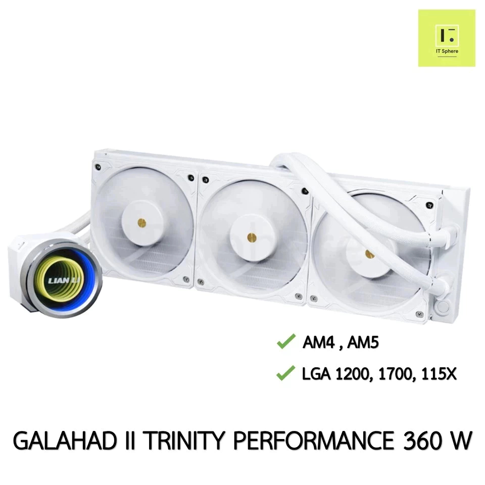 AIO Lian Li Galahad II Trinity Performance 360 WHITE สีขาว LGA1700 115x LGA 1200 1700 AM4 AM5 3 ตอน 