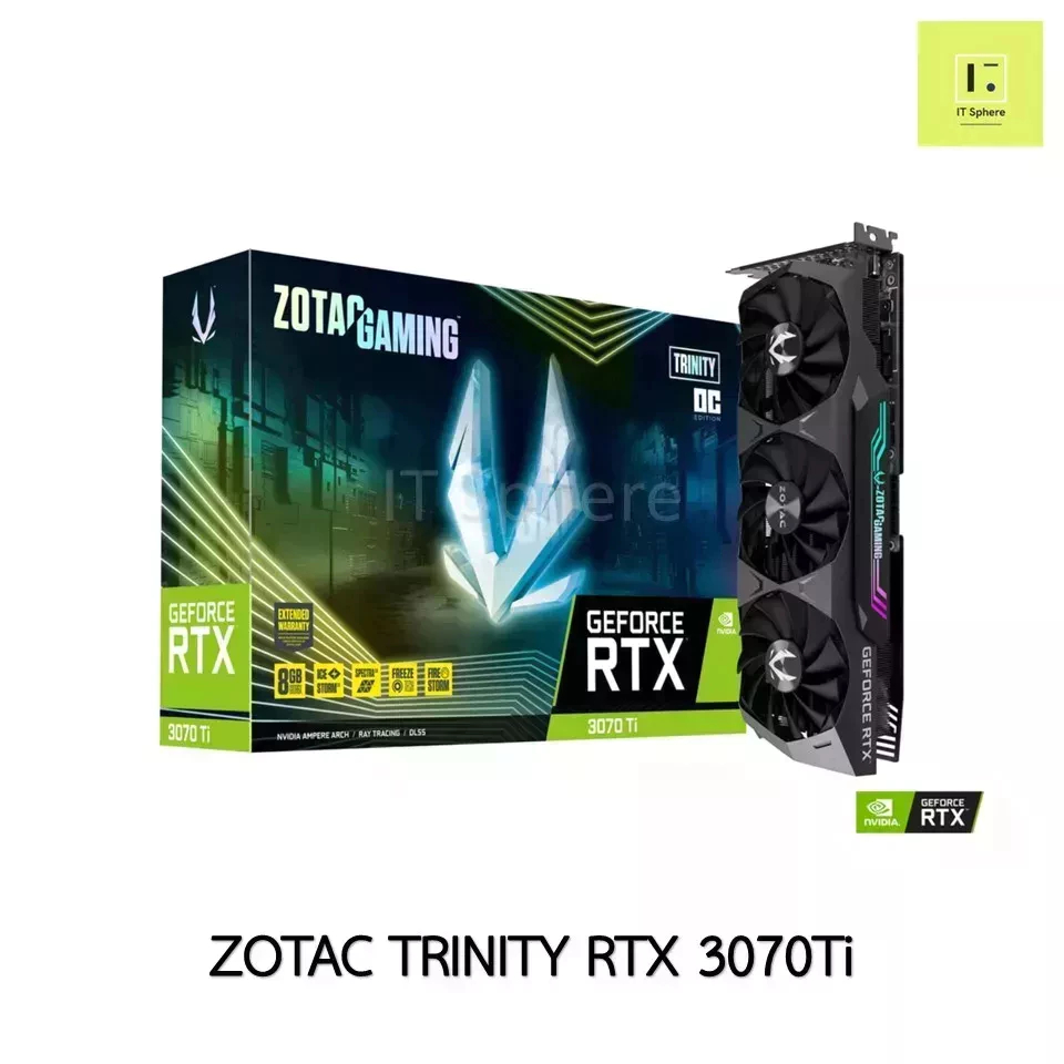 การ์ดจอ ZOTAC TRINITY RTX3070 Ti (VGA RTX3070TI 8GB ZOTAC TRINITY) มือ 1 ประกัน SVOA