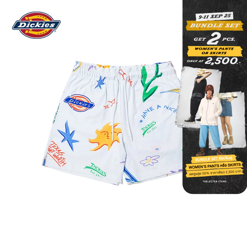 DICKIES WOMEN'S SWEATSHORTS กางเกงขาสั้นพิมพ์ลาย ผู้หญิง
