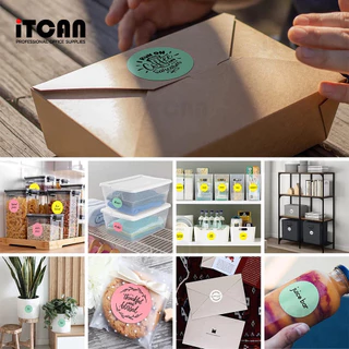 iTCAN colorsticker สติ๊กเกอร์ 40x40 60x40 กระดาษความร้อน ลายสี ฉลากสินค้า โลโก้ Barcode ThermalLabel